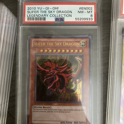 2010 Yu-GI-Oh Slifer the Sky Dragon PSA 8 NM-MT LC01-EN002 Legendary Collection-image