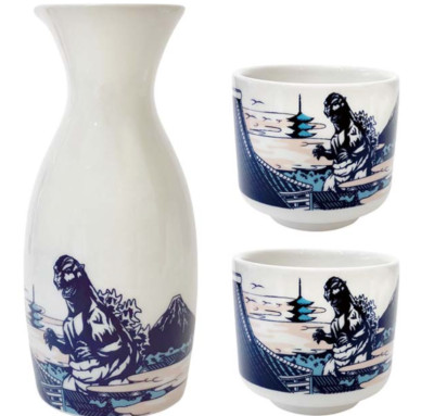 Godzilla Store Japan Godzilla Cup Tokkuri Pottery Sake Cup Set-image