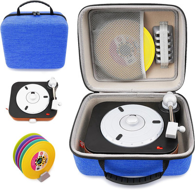 Hard Case for Fisher-Price Rockin Record Player, Blue Travel Storage Box W/ Toy-image