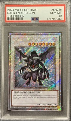 2024 PSA 10 YUGIOH RA03 BONANZA PLATINUM SECRET RARE DARK END DRAGON 💎-image
