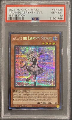 2023 PSA 10 YUGIOH DUELING HEROES MP23 SECRET RARE ARIANE THE LABRYNTH SERVANT-image
