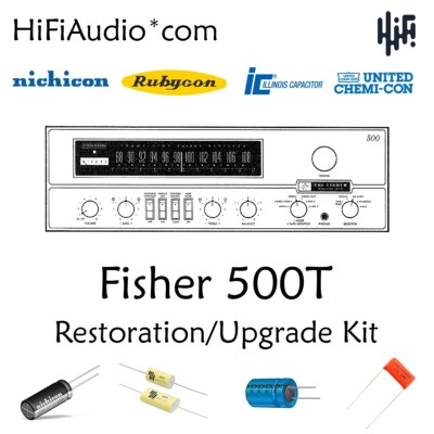 Fisher 500T restoration recap repair upgrade rebuild kit filter capacitor-image