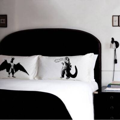 Godzilla vs Rodan Pillow Case Set TC 220 Cotton Pillow Covers room decor art-image