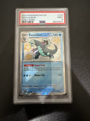 Pokemon TCG Holo Baxcalibur Shiny Paldean Fates 130 PSA Graded 9-image