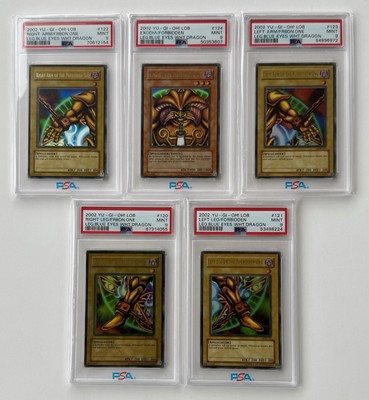 Original YuGiOh 2002 Exodia Complete Full Set LOB 120-124 Ultra Rare PSA 9 MINT-image