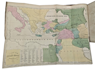 Ecclesiastical History 1835 Judaism Christianity leather book w/ maps & views-image