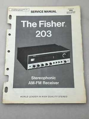 Fisher Model 203 Original Service Manual Free Shipping-image