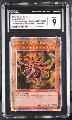 YuGiOh GRADED Slifer the Sky Dragon LC01-EN002 Ltd Ed QCScR GM 9 CGC -image