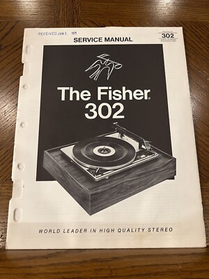 Vintage Fisher Model 302 Turntable Service Manual *Original*-image