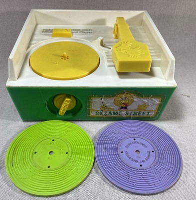 Vintage 1984 Fisher Price Sesame Street Record Player! Working, Records, 2 Discs-image