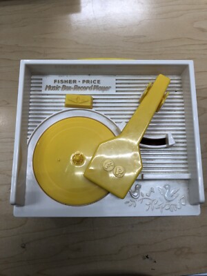 Fisher Price Music Box Record Player Red Yellow Classic Toy As Is-image
