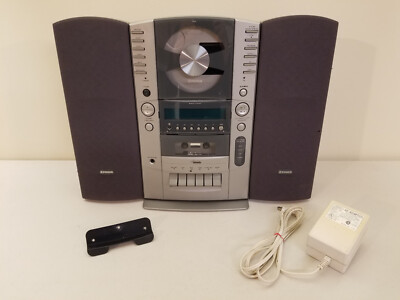 Vtg. Fisher SLIM-1000 AM/FM Radio CD Cassette w/Detachable Speakers & Wall Mount-image