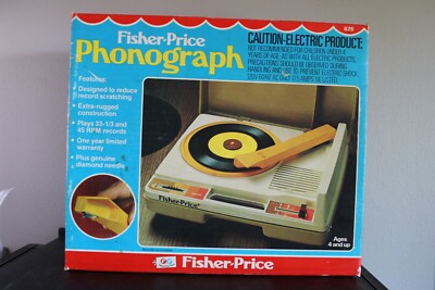 Fisher Price Record Player Turntable Phonograph #825 33/45 RPM 1978 TESTED Box-image