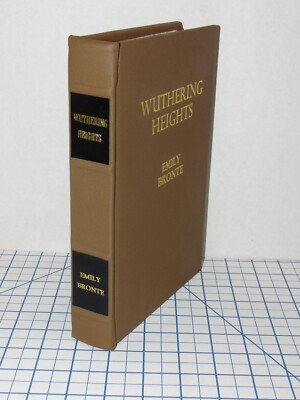 WUTHERING HEIGHTS Rebound Brown Genuine Leather Book  Emily Bronte  1947-image
