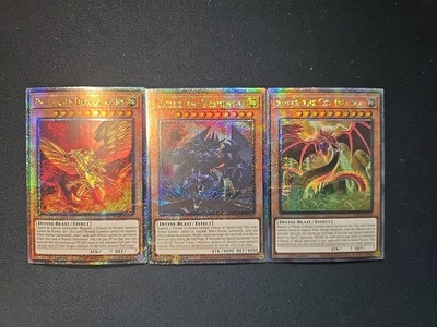 God Cards Set - Slifer, Obelisk, Ra - Quarter Century Rare RA03-EN137, 230,241-image