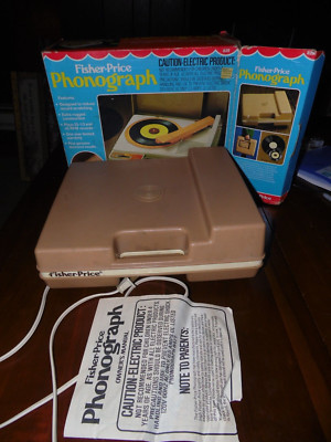 Vtg Fisher-Price Phonograph Record Player 825 w Original Box - Tested Working-image