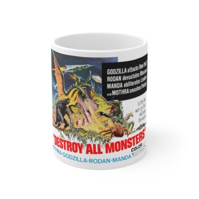 1968 Godzilla Destroy all Monsters 11oz Ceramic Coffee Mug-image