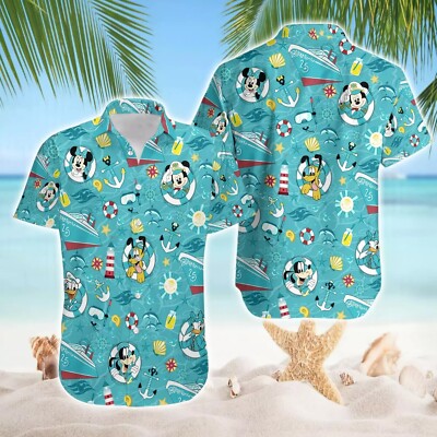 Mickey Mouse And Friends Cruise Line 2025 Summer Vacation Hawaiian Shirt -image