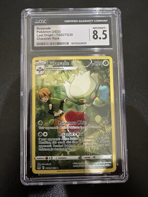 Pokemon Roserade Lost Origins 2 Full Art Holo CGC Graded 8.5 Mint Not PSA Card-image