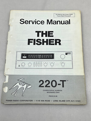 Fisher Model 220-T Original Service Manual Free Shipping-image