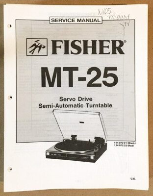 Fisher MT-25 Record Player / Turntable Service Manual *Original*-image