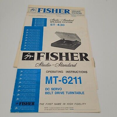 Fisher MT-6211 Turntable Service Operating Instructions Paperwork Manual-image
