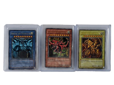 Yugioh Egyptian God Set Slifer The Sky Dragon Obelisk Ra GBI-001 GBI-002 003 Lot-image
