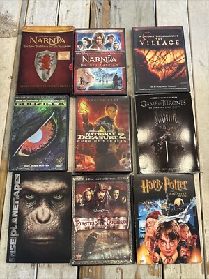 Lot Of 9 DVDS Harry Potter Narnia Game Of Thrones Godzilla Village & MORE-image