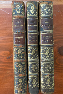 The Friend: A series Of Essays by Samuel Taylor Coleridge 3 Volume Set 1850 4 Ed-image