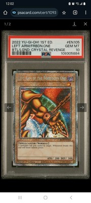 YuGiOh Left Arm Forbidden One BLCR-EN105 1st Starlight Exodia PSA 10 GEM MINT-image