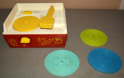 Fisher Price record player + 3 records - Hickory Dickory Dock, Twinkle, London-image