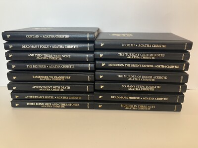 The Agatha Christine Mystery Series Lot of 15 Books Leather Back Bantham Books-image