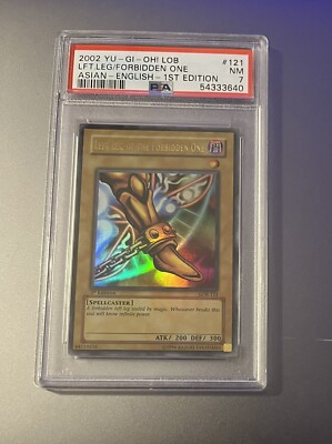 2002 Yu-Gi-Oh! Exodia Left Leg LOB Asian - English 1st Edition PSA 7 NM-image