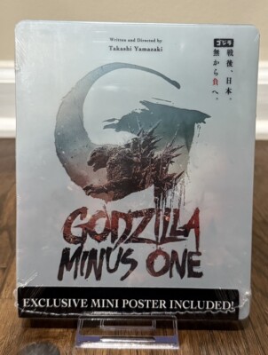Godzilla Minus One (Steelbook) (4K Ultra HD) New Sealed with Excl Mini Poster-image
