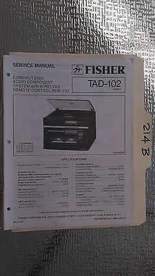 Fisher tad-102 service manual original repair book stereo radio turntable player-image