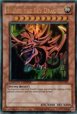 YGLD-ENG01 SLIFER THE SKY DRAGON ULTRA RARE LIMITED EDITION YuGiOh CARD-image