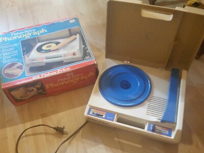 Vintage 1978 Fisher Price 825 Record Player Phonograph works needs needle-image
