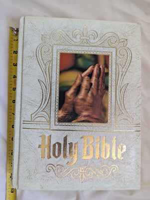 Vtg Holy Bible Deluxe Parish Edition Catholic Bonded Leather Hardcover gold 1994-image