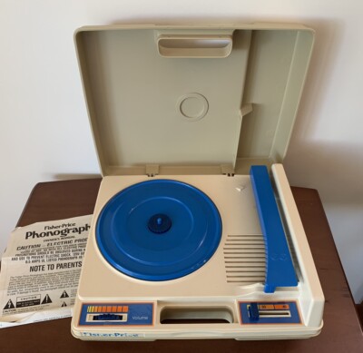 Vintage 1978 Fisher Price Phonograph Record Player Turntable Blue 825 49B8 Works-image