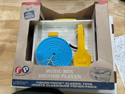 Fisher Price Music Box Record Player 10 Classic Tunes Small Tear In Box Used-image
