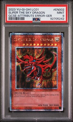 Slifer the Sky Dragon Quarter Century Rare 25th Anniversary Yugioh PSA 9 ERROR-image