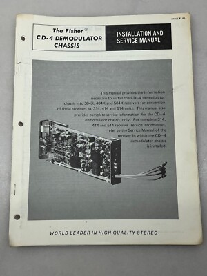 Fisher Model CD-4 Original Service Manual Free Shipping-image