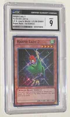 Yugioh Harpy Lady 2 1st Edition Joeys World LCJW #EN0091 CGC Graded 9 Not PSA-image
