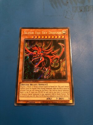 YUGIOH Secret Rare Slifer The Sky Dragon SBCB-EN201 1st Edition-image