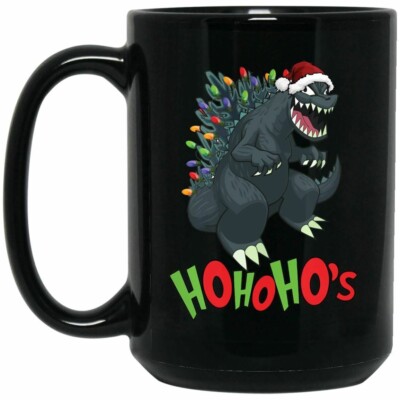 Cute Godzilla Santa Stole Christmas Gifts King Of monster Ho Ho Ho Xmas Mug 15OZ-image