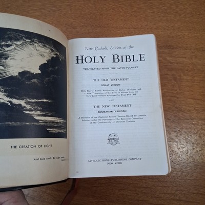 Holy Bible New Catholic Confraternity Ed. Douay Version 1949 Leather Illustrated-image