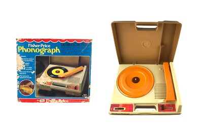 Vintage 1978 Fisher Price 825 Children's 2 Speed Portable Record Player-image