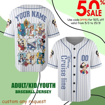 Personalized Mickey Cruise Disney Baseball Jersey Kid Men Women Gift NEW-image