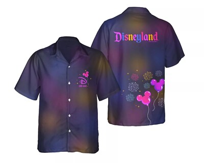 Mickey Ears Balloons Firework 1955 - 2025 Happiest Place On Earth Hawaiian Shirt-image