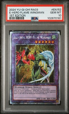 2024 PSA 10 YUGIOH RA03 BONANZA PLATINUM ELEMENTAL HERO FLAME WINGMAN 💫-image